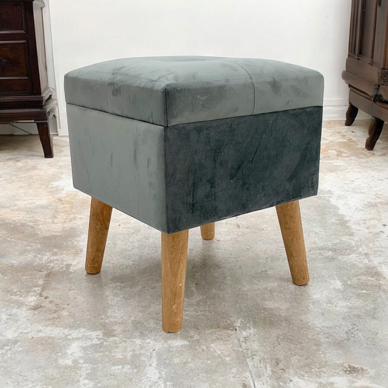 Msl Grey Wooden Storage Trunk Coffee Table Bench