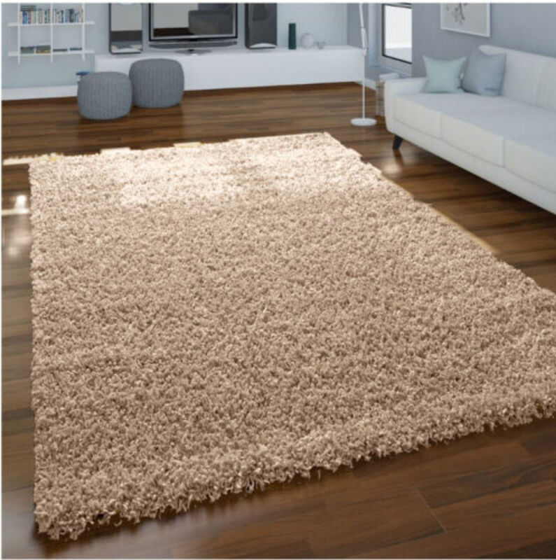 Light Beige Shaggy Rug 200cm X 290cm